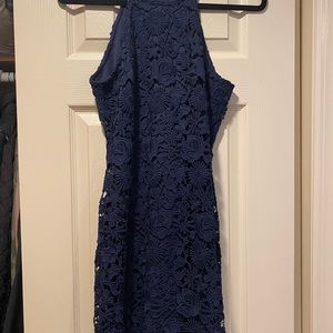 Lulus Navy Blue Lace Mini Dress